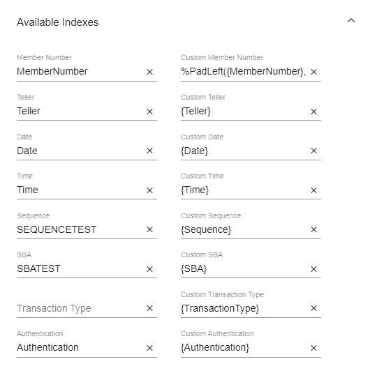 Available Indexes