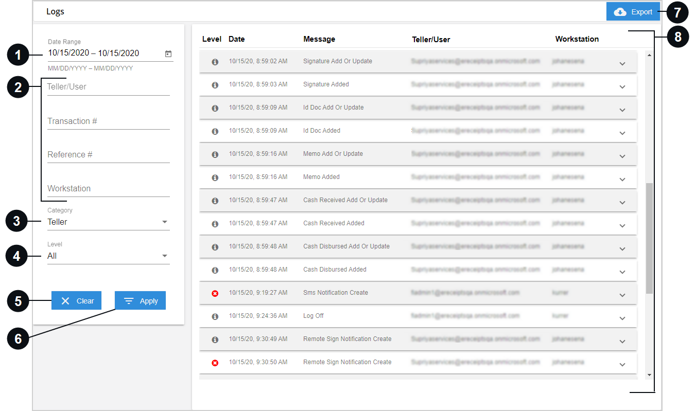 Logs Page