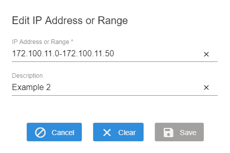 Edit IP Address or Range
