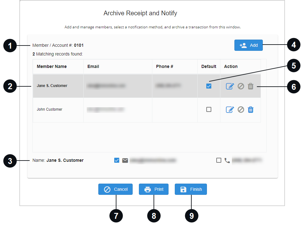 Receipt Archive and Member Notification