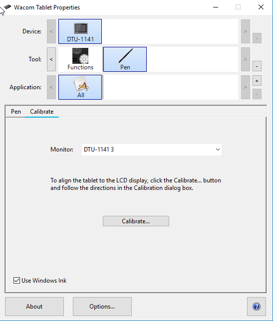 Wacom DTU-1141 Tablet Properties