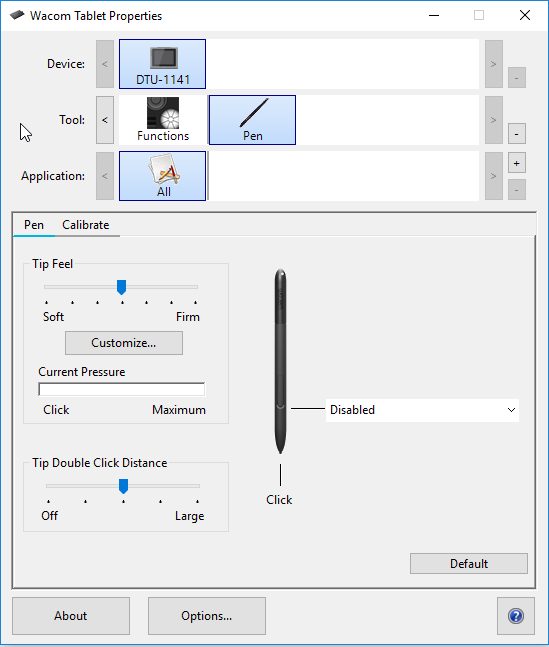 Wacom DTU-1141 Tablet Properties