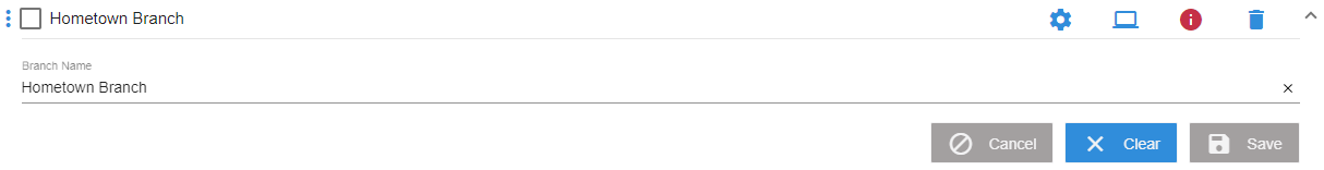 Branch Name Field