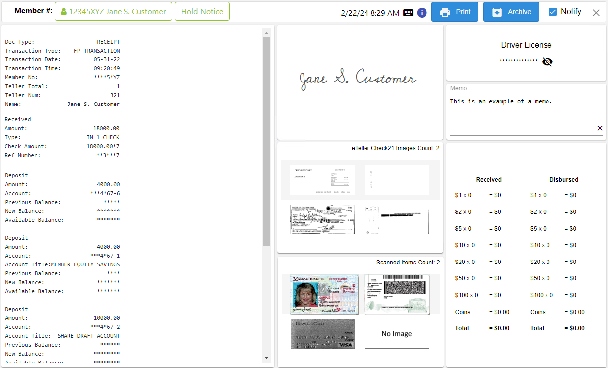 Transaction Page